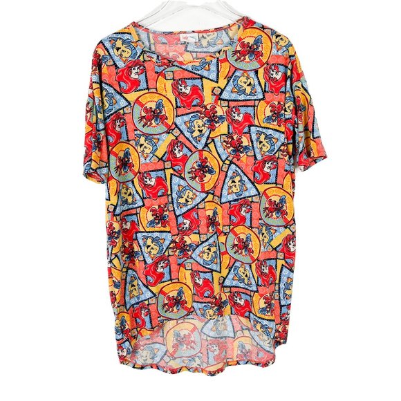 LuLaRoe Disney The Little Mermaid Irma T-Shirt UNICORN RARE Size XS EUC L1020 - Picture 1 of 11